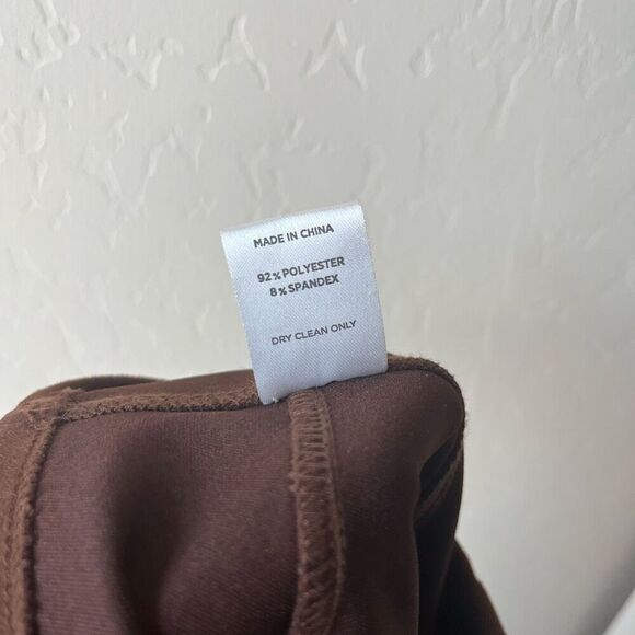 Leset Gaia High Waist Straight Chocolate Brown Faux Suede Pants Size XS - Picture 9 of 9